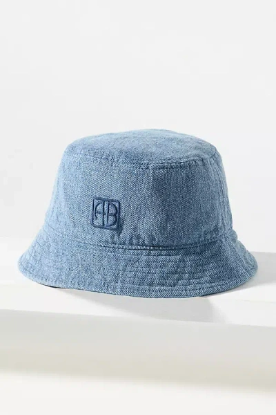 Anine Bing Cotton Nicks Bucket Hat In Blue