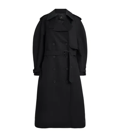 Anine Bing Cotton Pascale Trench Coat In Black