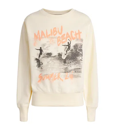 Anine Bing Patterned Crew Neck Long Sleeve Sweatshirt In Neutral