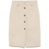 Anine Bing Beige Buttoned Pencil Skirt