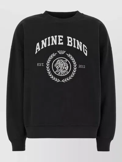 Anine Bing Cotton Sweatshirt In Black