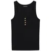 Anine Bing Alessia Scoop Neck Button Tank Top