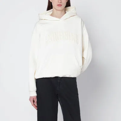 Anine Bing Harvey Logo Hooded Sweatshirt In Neutral
