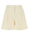 Anine Bing Cream Stretch Viscose Blend Trent Shorts In Neutral
