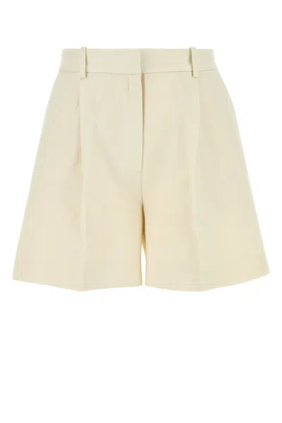 Anine Bing Cream Stretch Viscose Blend Trent Shorts In Neutral