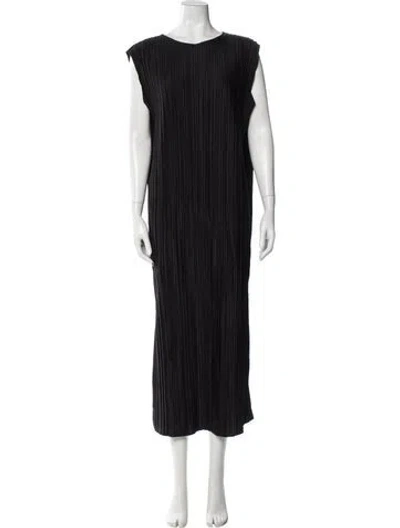 Pre-owned Anine Bing Crew Neck Long Dress In Black