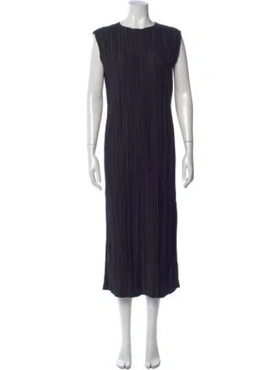 Pre-owned Anine Bing Crew Neck Long Dress In Black