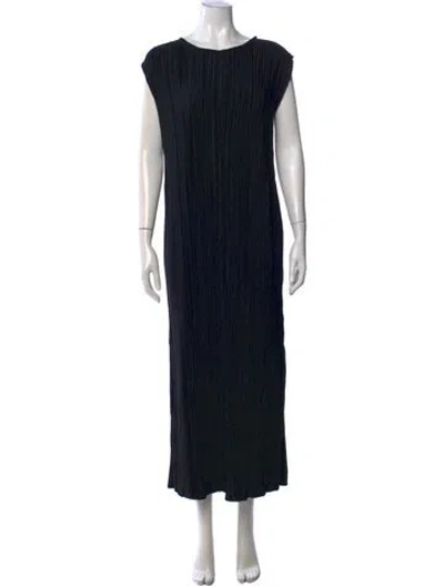 Pre-owned Anine Bing Crew Neck Long Dress In Black