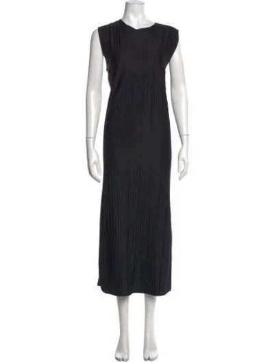 Pre-owned Anine Bing Crew Neck Long Dress In Black