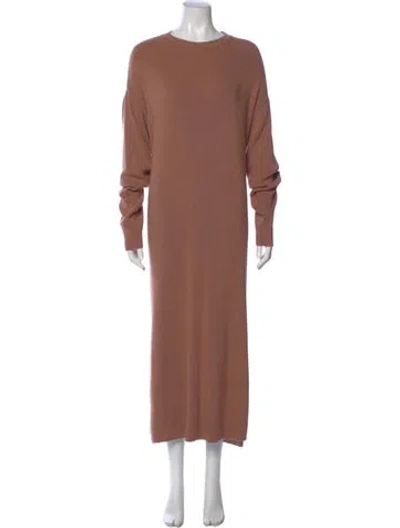 Pre-owned Anine Bing Crew Neck Long Dress In Neutral