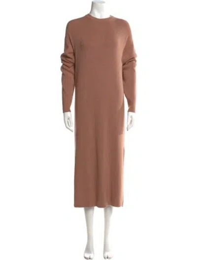 Pre-owned Anine Bing Crew Neck Long Dress In Neutral