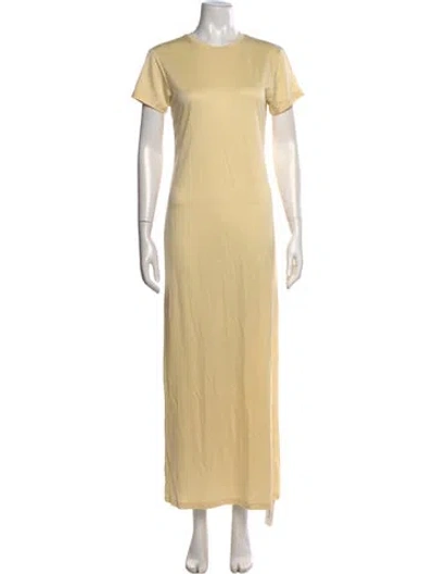 Pre-owned Anine Bing Crew Neck Long Dress In Yellow