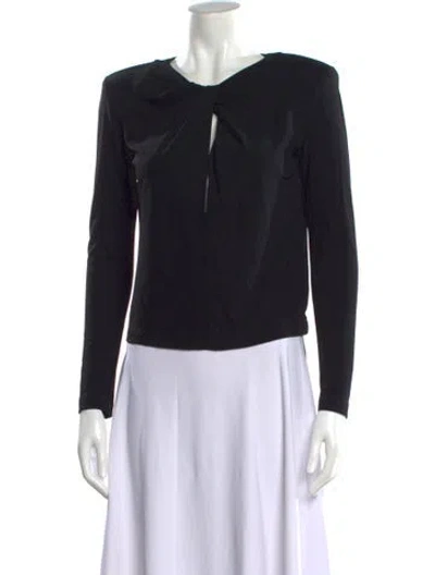 Pre-owned Anine Bing Crew Neck Long Sleeve Blouse In Black