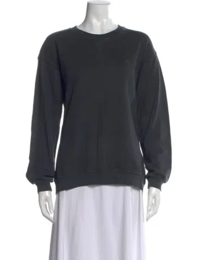 Pre-owned Anine Bing Crew Neck Long Sleeve Sweatshirt In Gray
