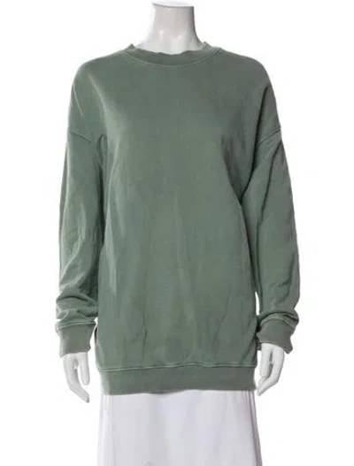Pre-owned Anine Bing Crew Neck Long Sleeve Sweatshirt In Green