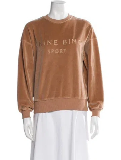 Pre-owned Anine Bing Crew Neck Long Sleeve Sweatshirt In Neutral