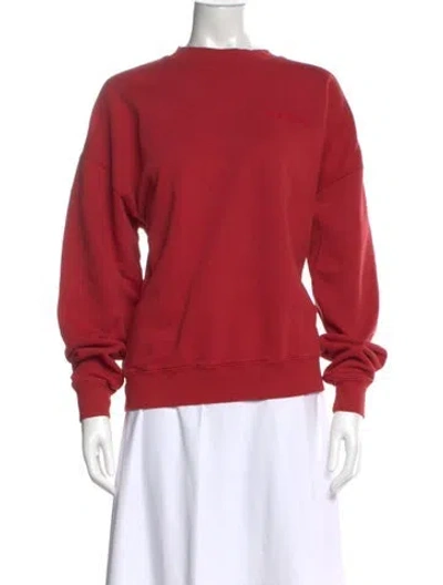 Pre-owned Anine Bing Crew Neck Long Sleeve Sweatshirt In Red