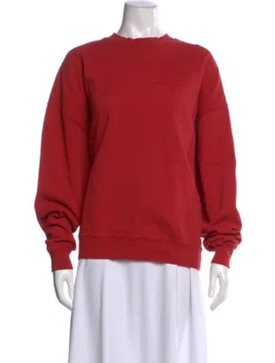 Pre-owned Anine Bing Crew Neck Long Sleeve Sweatshirt In Red