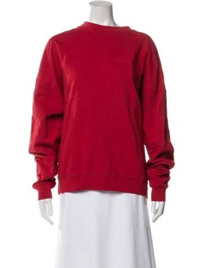 Pre-owned Anine Bing Crew Neck Long Sleeve Sweatshirt In Red