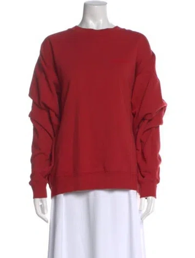 Pre-owned Anine Bing Crew Neck Long Sleeve Sweatshirt In Red