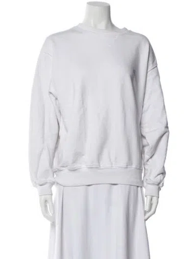 Pre-owned Anine Bing Crew Neck Long Sleeve Sweatshirt In White