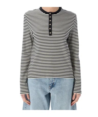 ANINE BING CREW NECK LONG SLEEVE T-SHIRT