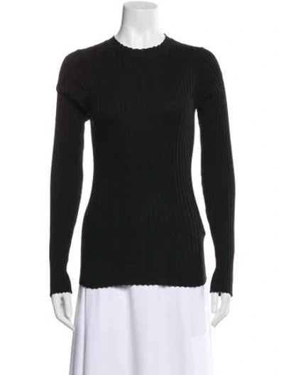 Pre-owned Anine Bing Crew Neck Long Sleeve Top In Black