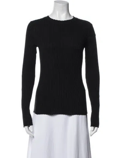 Pre-owned Anine Bing Crew Neck Long Sleeve Top In Blue