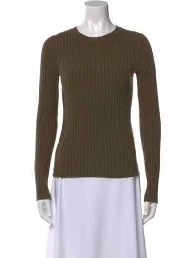 Pre-owned Anine Bing Crew Neck Long Sleeve Top In Green