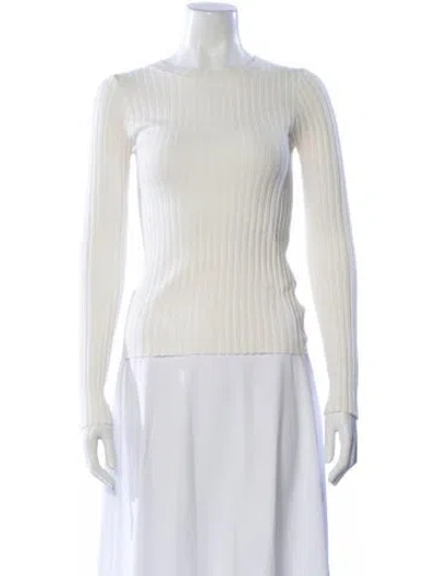 Pre-owned Anine Bing Crew Neck Long Sleeve Top In Neutral