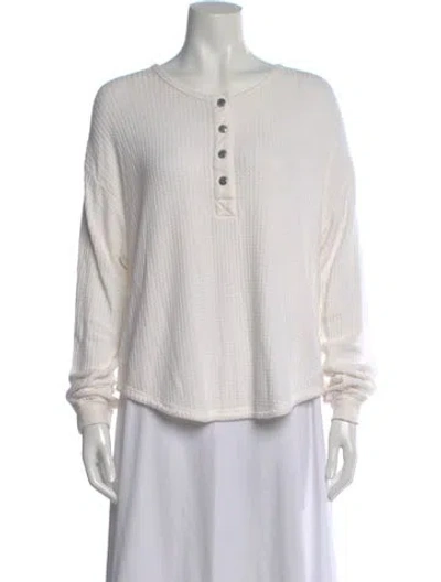 Pre-owned Anine Bing Crew Neck Long Sleeve Top In Neutral