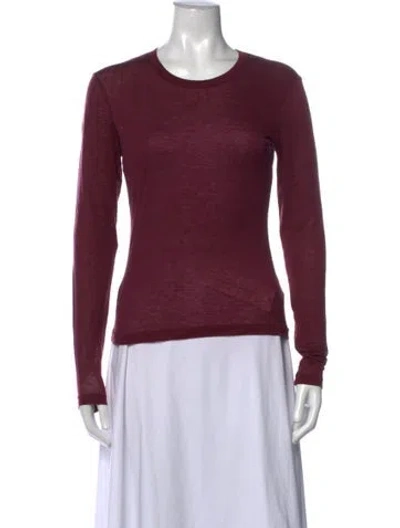 Pre-owned Anine Bing Crew Neck Long Sleeve Top W/ Tags In Burgundy
