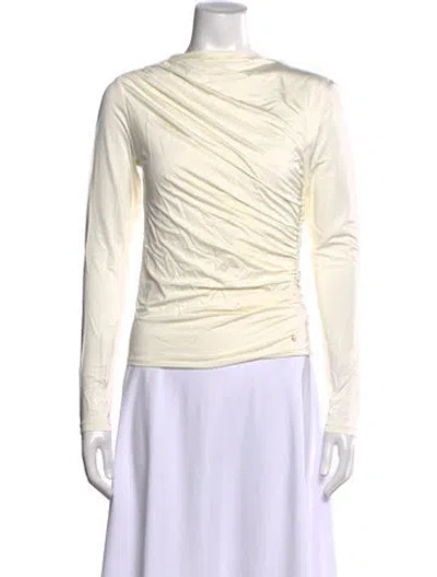 Pre-owned Anine Bing Crew Neck Long Sleeve Top W/ Tags In Neutrals