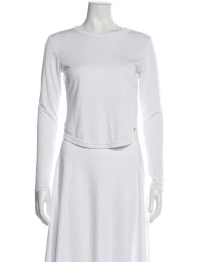 Pre-owned Anine Bing Crew Neck Long Sleeve Top In White