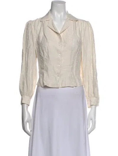 Pre-owned Anine Bing Crew Neck Long Sleeve Top In White
