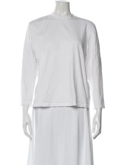 Pre-owned Anine Bing Crew Neck Long Sleeve T-shirt In Neutral