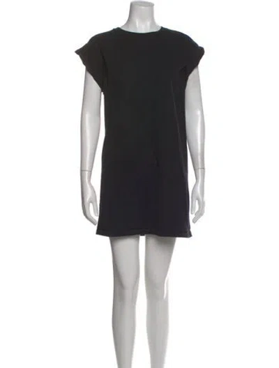Pre-owned Anine Bing Crew Neck Midi Length Dress In Black