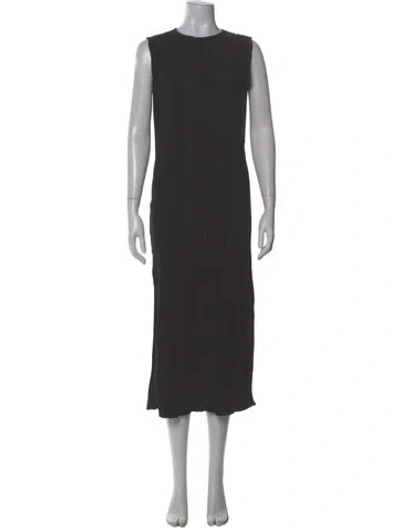 Pre-owned Anine Bing Crew Neck Midi Length Dress In Gray