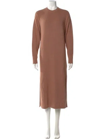 Pre-owned Anine Bing Crew Neck Midi Length Dress In Neutral