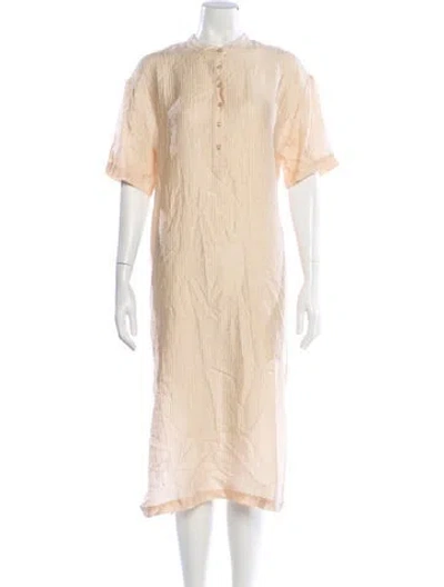 Pre-owned Anine Bing Crew Neck Midi Length Dress In Neutral