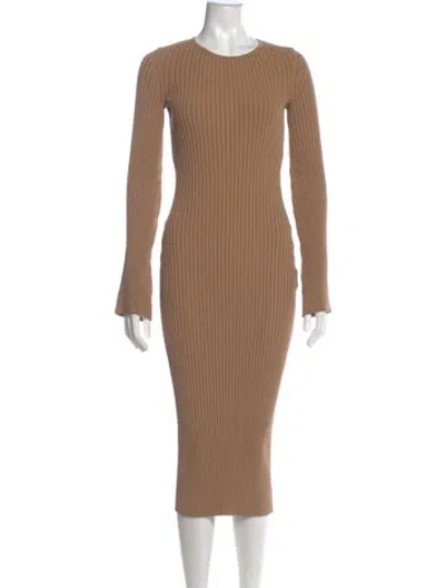 Pre-owned Anine Bing Crew Neck Midi Length Dress In Neutrals