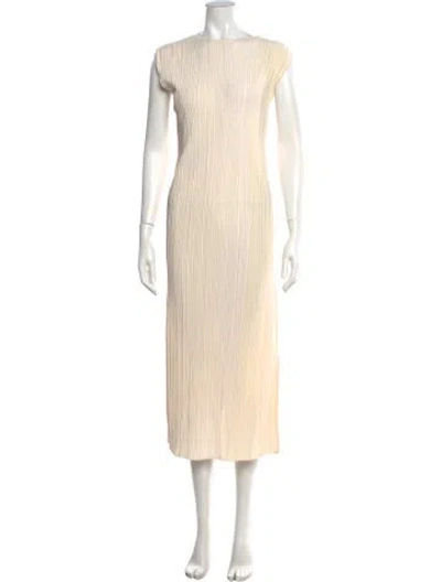 Pre-owned Anine Bing Crew Neck Midi Length Dress In Neutrals