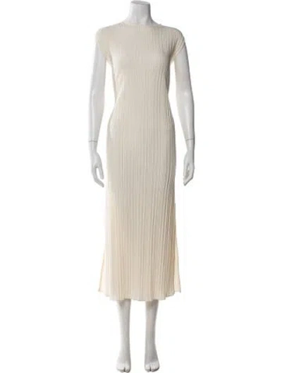 Pre-owned Anine Bing Crew Neck Midi Length Dress In Neutrals