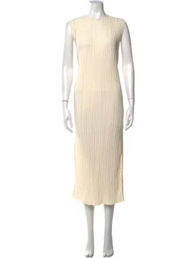 Pre-owned Anine Bing Crew Neck Midi Length Dress In Neutrals