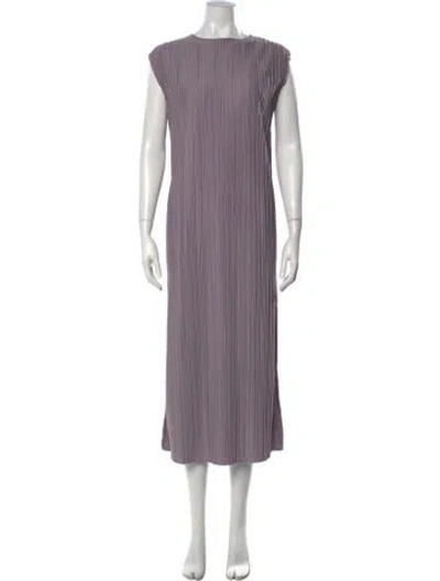 Pre-owned Anine Bing Crew Neck Midi Length Dress In Purple