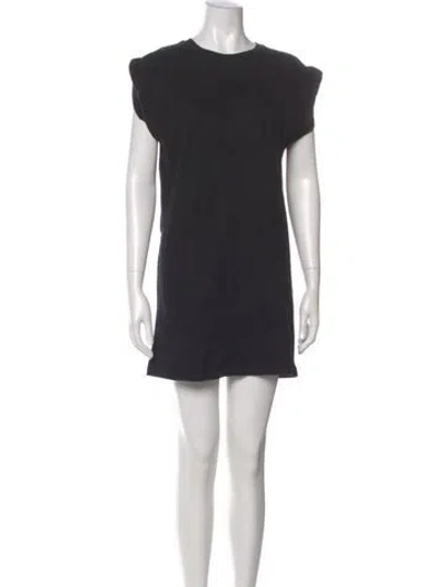 Pre-owned Anine Bing Crew Neck Mini Dress In Black