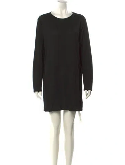Pre-owned Anine Bing Crew Neck Mini Dress In Black