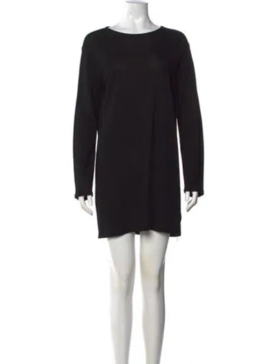 Pre-owned Anine Bing Crew Neck Mini Dress In Black