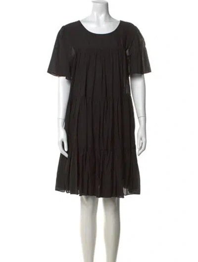 Pre-owned Anine Bing Crew Neck Mini Dress In Black