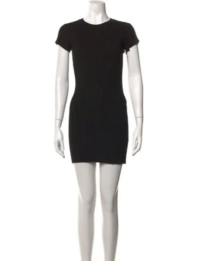 Pre-owned Anine Bing Crew Neck Mini Dress In Black